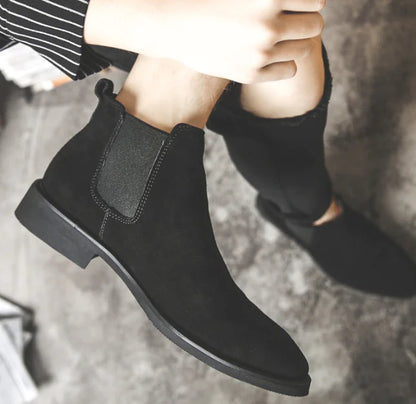Herren High-Top Leder Chelsea Stiefeletten