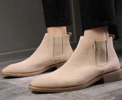 Herren High-Top Leder Chelsea Stiefeletten